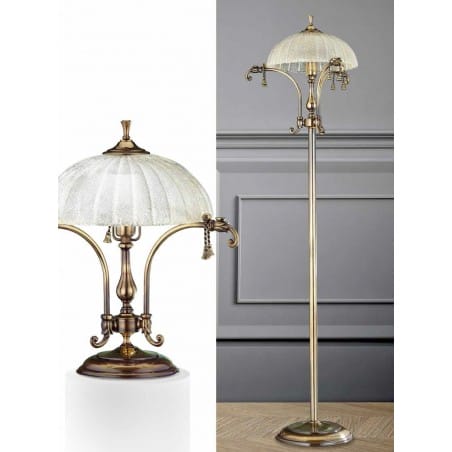 Stylowa klasyczna matowa patynowa lampa stojąca Granada