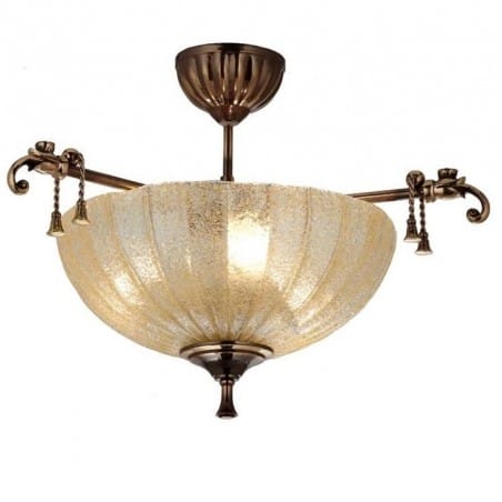 Stylowa lampa sufitowa Granada do wnętrz klasycznych matowa patyna szkło ecru do salonu sypialni na przedpokój