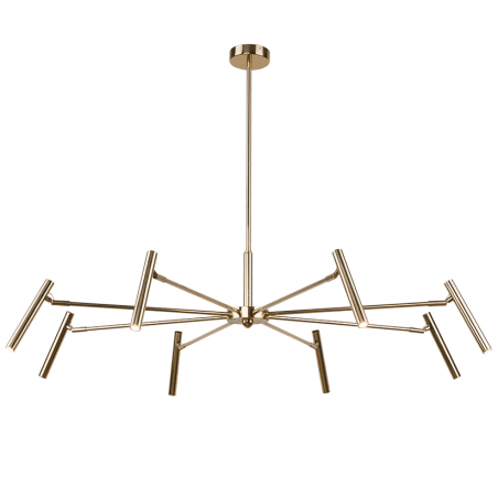 Nowoczesny złoty żyrandol Livo ponad metr średnicy na 8 żarówek G9 do salonu sypialni styl nowoczesny minimalistyczny