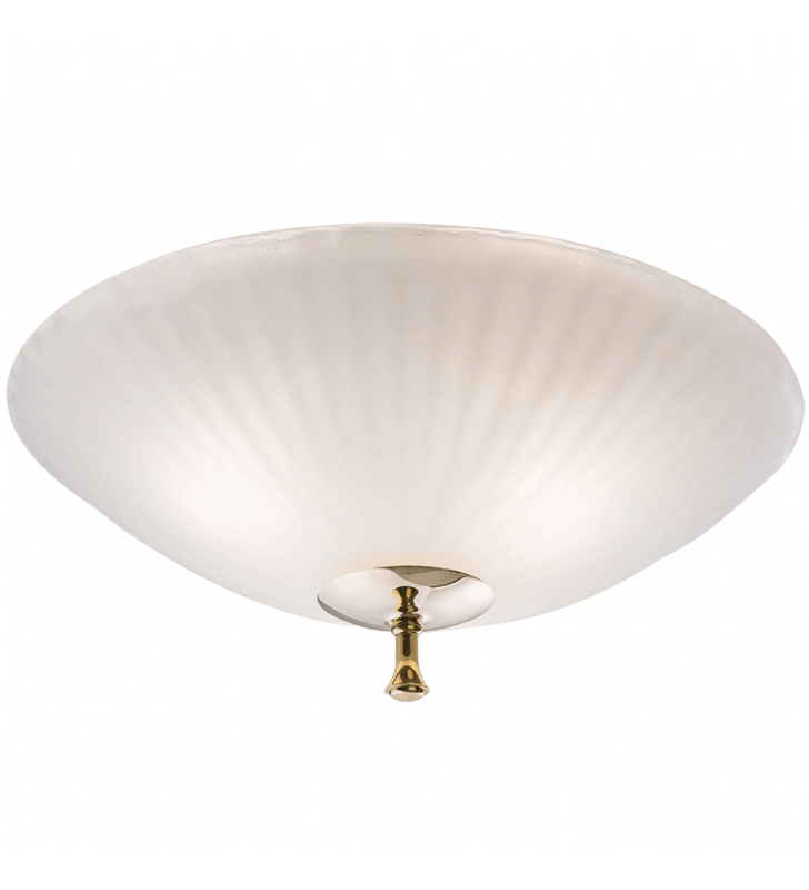 Satynowy klasyczny okrągły szklany plafon Glory 42cm złote wykończenie do salonu sypialni