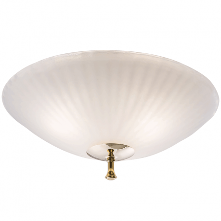 Satynowy klasyczny okrągły szklany plafon Glory 42cm złote wykończenie do salonu sypialni
