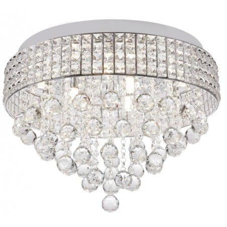 Kryształowy nieduży okrągły plafon Capri 40cm kryształowe kulki do salonu sypialni na korytarz styl glamour