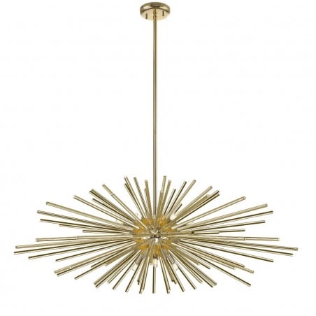 Duża rozłożysta złota lampa wisząca Urchin z metalowych pręcików nowoczesna do salonu sypialni kuchni