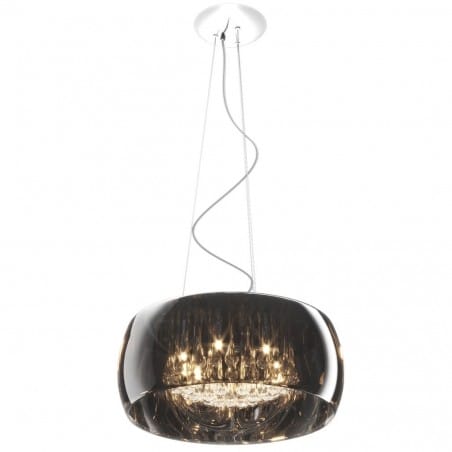 Elegancka lampa wisząca Crystal 50cm nowoczesna szklany klosz z kryształami styl glamour