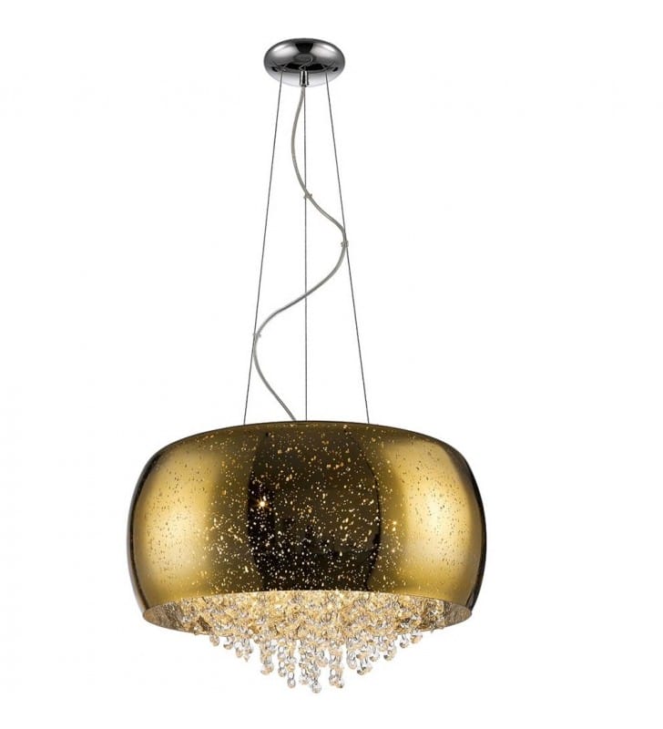 Złota elegancka dekoracyjna lampa wisząca z kryształami Vista