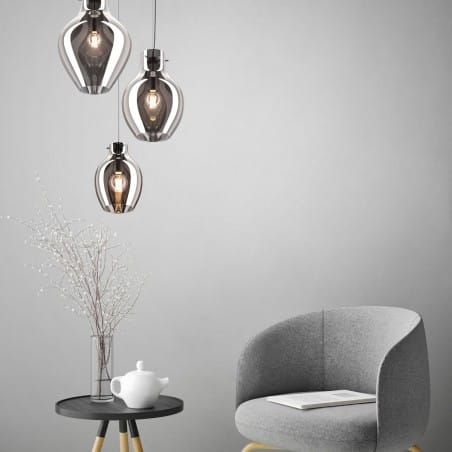 Szklana nowoczesna lampa wisząca w kształcie gruszki Bresso do salonu sypialni jadalni długi zwis