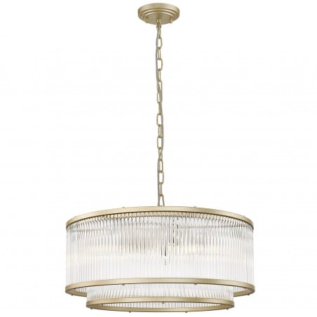 Sergio elegancka złota lampa wisząca do salonu jadalni kuchni lub sypialni klosz ze szklanych pręcików