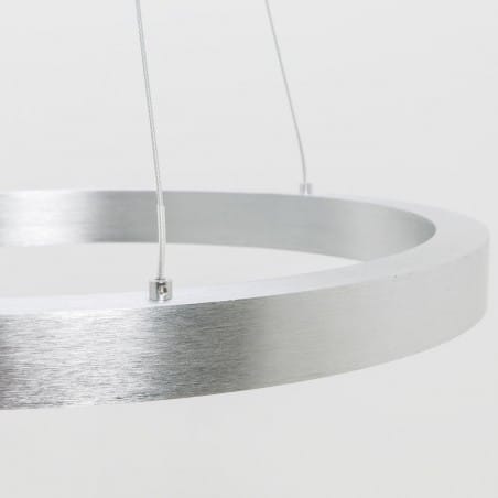 Srebrna nowoczesna lampa wisząca Carlo 40cm obręcz naturalna barwa światła LED 4000K