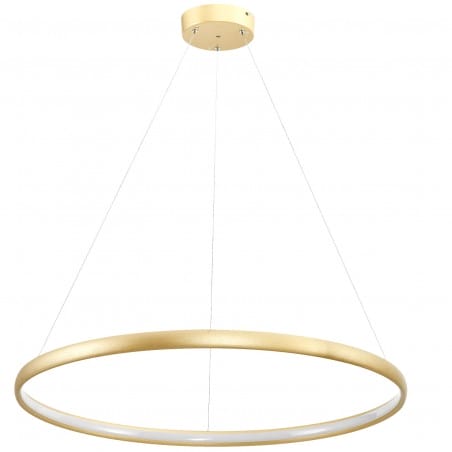 80cm złota matowa duża lampa wisząca Carlo obręcz długi zwis