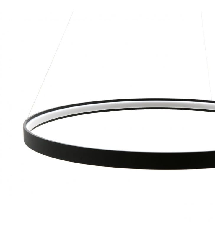 Czarna obręcz lampa wisząca Circle 78cm 3000K długość linek 2,5m