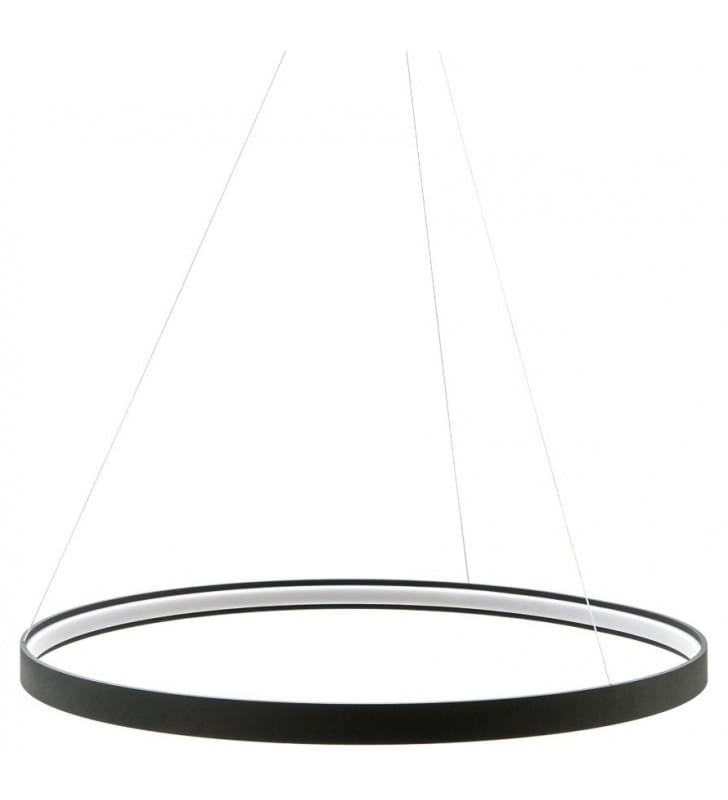 Czarna obręcz lampa wisząca Circle 78cm 3000K długość linek 2,5m