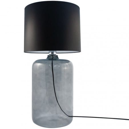 Wysoka nowoczesna lampa stołowa Amarsa 60cm czarny abażur szklana dymiona podstawa