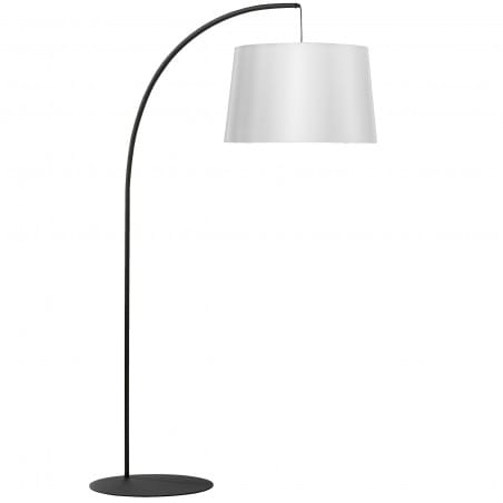 Lampa podłogowa Kalaiya czarna podstawa biały abażur wysokość 180cm do salonu sypialni jadalni