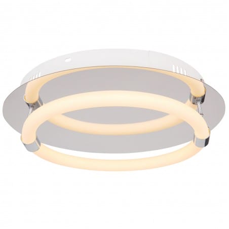 Plafon Epi 35cm okrągły średni LEDowy pierścień opal wykończenie chrom