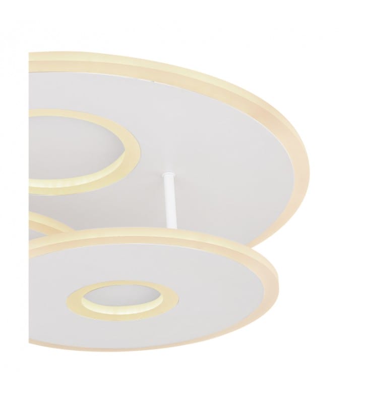 Okrągły biały plafon Flavetto 50cm z pilotem ściemniacz pamięć ustawień zmiana barwy światła oświetlenie nocne