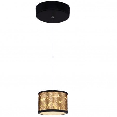 Lampa wisząca Potti LED złota z czarnym wykończeniem klosz z akrylowymi kryształkami