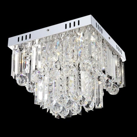 Kwadratowy 32cm dekoracyjny plafon sufitowy Cleo LED naturalna barwa światła 4000K kryształy z akrylu styl glamour