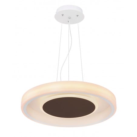 Lampa wisząca Goffi LED 50cm nowoczesna biała z brązowym wykończeniem