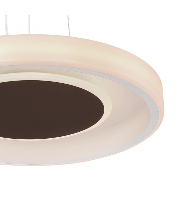 Lampa wisząca Goffi LED 50cm nowoczesna biała z brązowym wykończeniem
