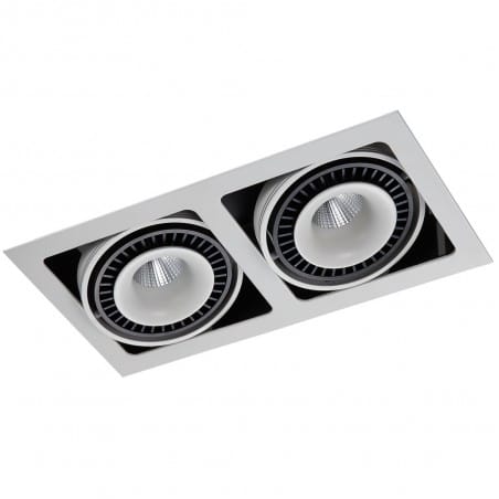 Podwójna oprawa podtynkowa Alesso LED biało czarna