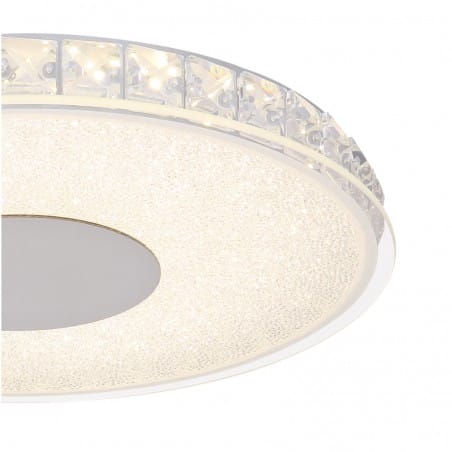 Szklany okrągły plafon Denni LED 30cm z akrylowymi kryształami
