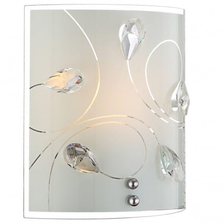 Kinkiet Alivia szklany dekoracyjny prostokątny z kryształkami