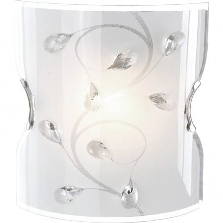 Szklany dekoracyjny kinkiet zdobiony kryształami Burgundy