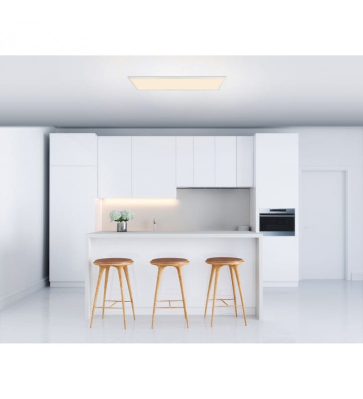 Prostokątny biały plafon panelowy Rosi LED 120x30cm
