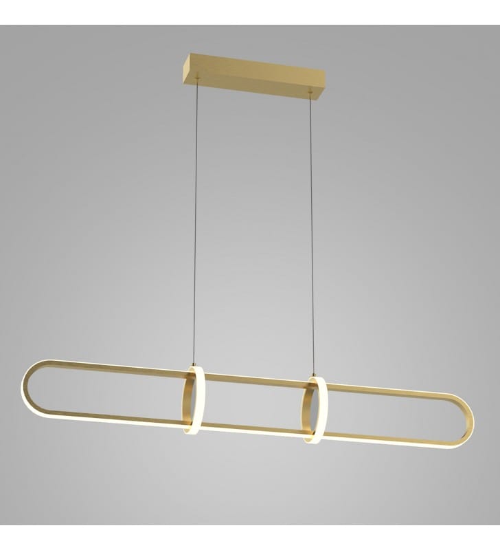 Pozioma designerska złota lampa zwisająca Cerrila LED 3000K do salonu sypialni nad stół do jadalni