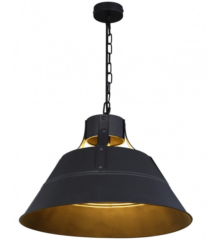 Lampa wisząca Gunther czarna metalowa w stylu vintage np. do kuchni jadalni