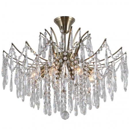 Kryształowa duża lampa sufitowa do salonu Mallola brąz antyczny elegancka stylowa Italux