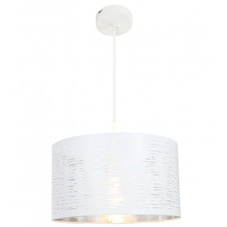 Biało srebrna lampa wisząca Barca abażur 38cm do salonu sypialni kuchni ażurowy klosz