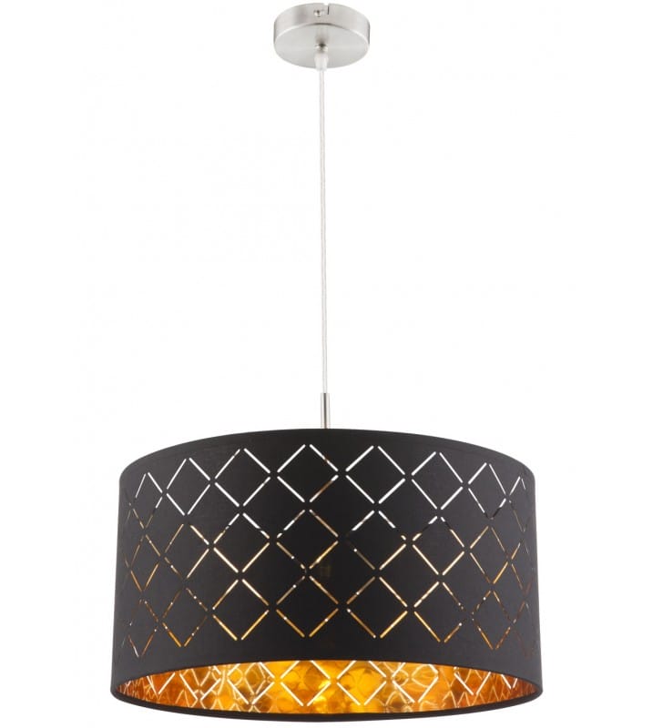 Lampa wisząca Clarke 40cm abażur czarny ze złotym środkiem do salonu sypialni jadalni kuchni
