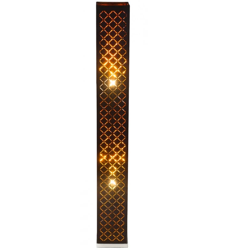 Pionowa lampa podłogowa Clarke 118cm czarna abażur ze złotym środkiem do salonu sypialni włącznik na kablu