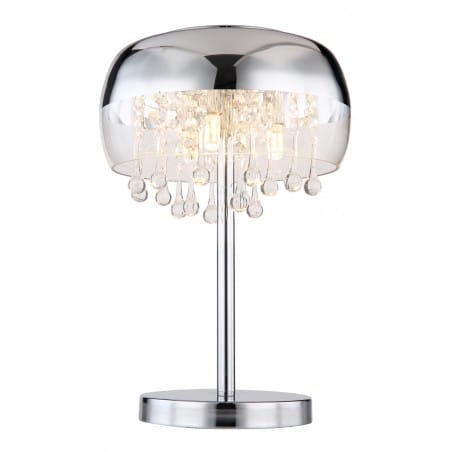 Lampa stołowa Kalla szklany klosz z kryształami do sypialni na komodę do salonu styl glamour