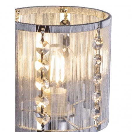 Kinkiet kryształowy Walla abażur srebrny w górę włącznik na lampie do sypialni przy łóżku do salonu na przedpokój