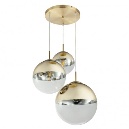 Nowoczesna złota lampa wisząca Varus spirala kaskada 5 szklanych okrągłych kloszy do salonu sypialni jadalni kuchni