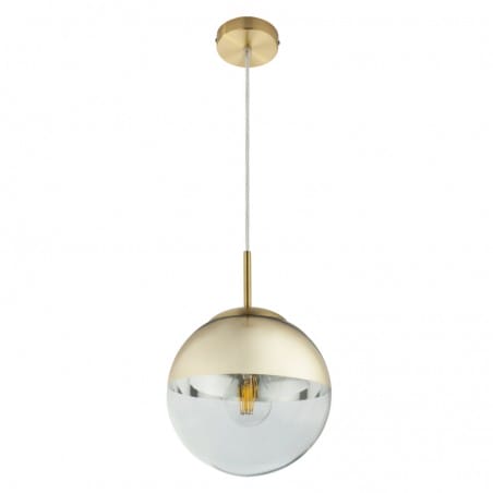 Złota lampa wisząca Varus szklana 2 kolorowa kula 20cm Globo Lighting