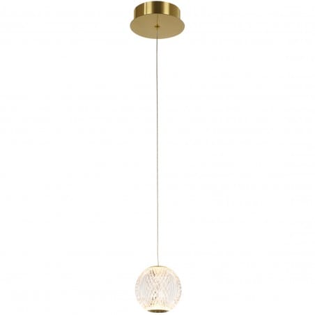 Pojedyncza złota lampa wisząca Rosario LED klosz akrylowa kula 12cm - OD RĘKI