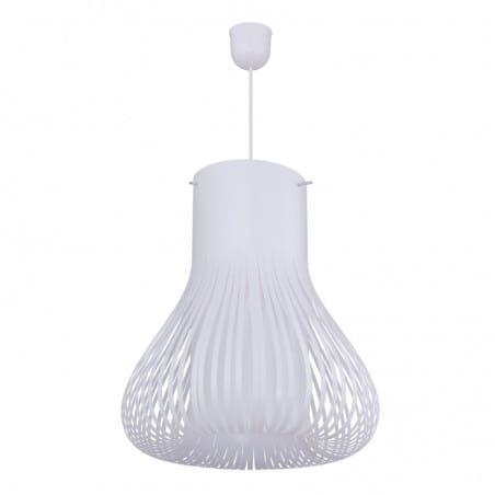 Lampa wisząca Vilalba do sypialni biała z tworzywa kształt gruszki