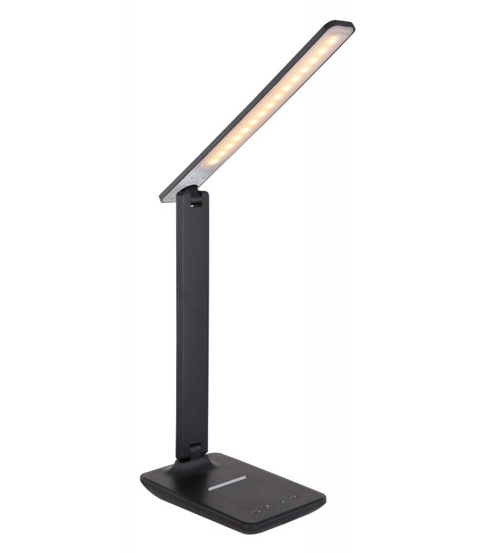 Lampka na biurko LED z podłużnym kloszem Bulla czarna ze ściemniaczem zmiana barwy światła