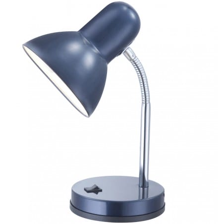 Lampka biurkowa Basic niebieska giętkie ramię włącznik na podstawie