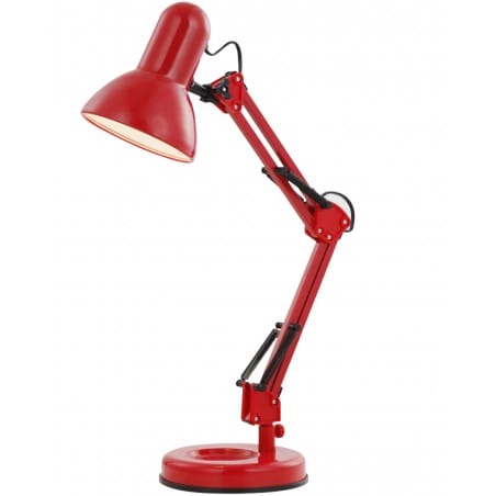 Lampka na biurko Famous czerwona łamana dla dziecka nastolatka włącznik na kablu