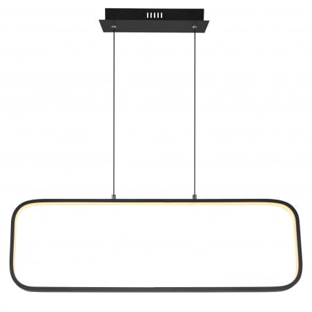 Prostokątny zwis Silla LED czarna ramka 3000K nad stół do jadalni do salonu sypialni
