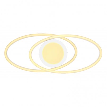 Plafon Reggy LED biały z efektem iskierek 2 elipsy pierścienie nowoczesny do salonu sypialni