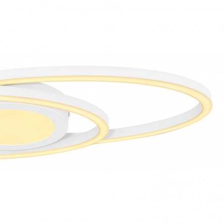 Plafon Reggy LED biały z efektem iskierek 2 elipsy pierścienie nowoczesny do salonu sypialni