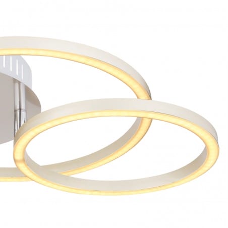 Plafon Kendy LED nikiel mat 3 pierścienie ciepła barwa światła metal