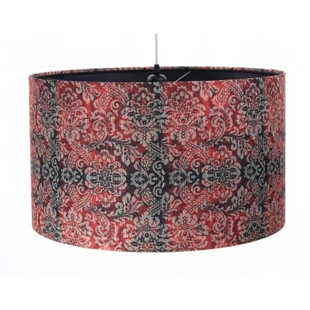 Abażurowa elegancka lampa wisząca Zuri1 abażur z czerwienią 3 rozmiary czarny środek do sypialni