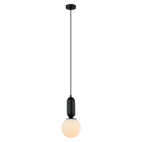 Aldeva nowoczesna czarna lampa wisząca do jadalni sypialni salonu klosz szklana kula Italux
