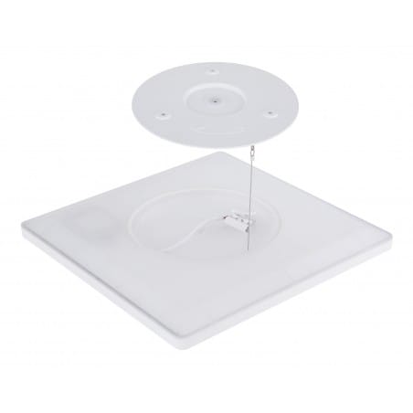 Kwadratowy biały płaski plafon łazienkowy Sapana LED 3000K 29cm